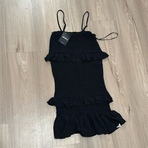 Black Mini Dress with Ruffle details
